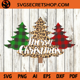 Buffalo Plaid SVG, Merry Christmas SVG, Christmas Tree Leopard, Leopard Print SVG