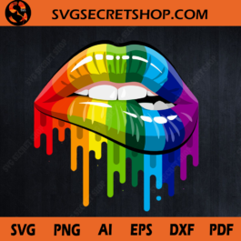 Rainbow Dripping Lips SVG