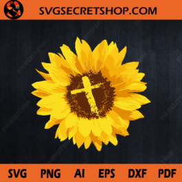 Sunflower With Cross SVG, Jesus SVG, Sunflower SVG, Cross Sunflower SVG