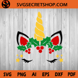 Unicorn Christmas SVG