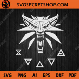 Witcher Logo SVG, The Witcher SVG, Wild Hunt Necklace SVG, Witcher Magic SVG, Wolf Medallion SVG