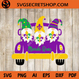 Mardi Gras Car Gnome SVG