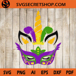 Unicorn Mardi Gras Mask SVG