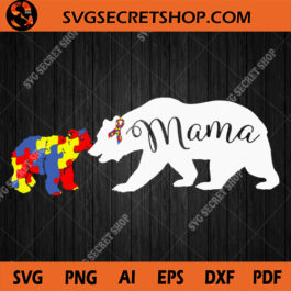 Autism Mama Bear SVG