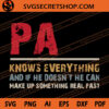 Pa Knows Everything And If He Doesn't He Can Make Up Something Real Fast SVG, Father's Day SVG 1 Pa Knows Everything And If He Doesn't He Can Make Up Something Real Fast SVG