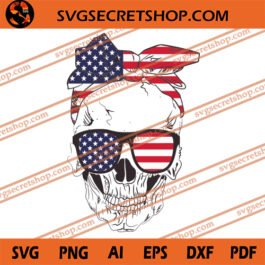 America Skull Girl SVG