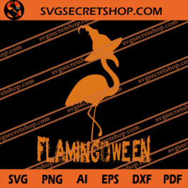 Flamingoween SVG, Halloween SVG, Witch SVG, Flamingo SVG