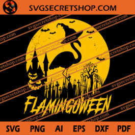 Flamingoween SVG, Halloween SVG, Flamingo SVG, Witch Flamingo SVG