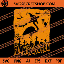 Flamingoween SVG, Witch Flamingo SVG, Halloween SVG, Flamingo SVG