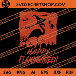 Happy Flamingoween SVG, Flamingo SVG, Happy SVG, Halloween SVG