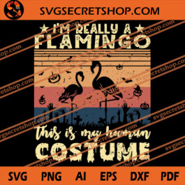 I'm Really Flamingo This Is My Human Costume SVG, Flamingo SVG, Halloween SVG