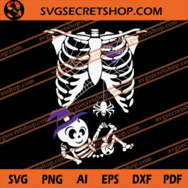 Pregnant Skeleton SVG, Halloween SVG, Skeleton SVG, Skeleton Witch SVG