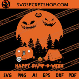 Happy Campoween SVG, Halloween SVG, Camping SVG, Specter SVG
