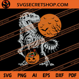Dinosaur Fossils Halloween SVG, Dinosaur Skeleton SVG, Halloween SVG