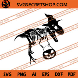 Dinosaur Skeleton Halloween SVG, Dinosaur SVG, Halloween SVG, Skeleton SVG