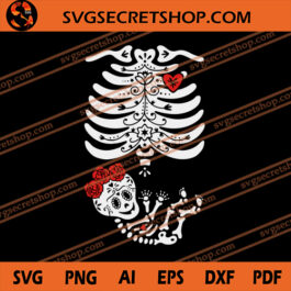 Maternity Skeleton Girl SVG, Halloween SVG, Skeleton Baby SVG