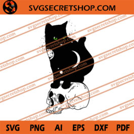 Skull And Cat SVG, Skull SVG, Cat SVG, Halloween SVG