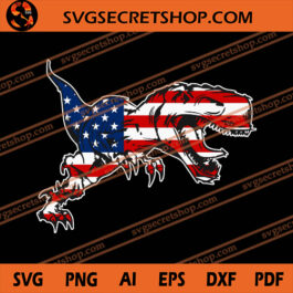 American Flag Patriotic Dinosaur T Rex SVG, American SVG