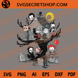 Horror Tree House SVG, Halloween SVG, Horror Movie Character SVG