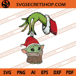 Grinch Hand Holding Baby Yoda SVG, Baby Yoda SVG, Grinch Hand SVG