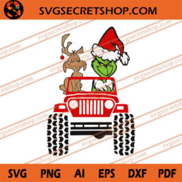 Grinch Jeep Mas SVG, Christmas SVG, Grinch Jeep SVG