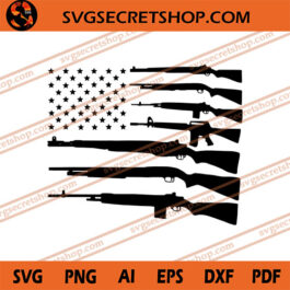American Flag Gun SVG, American SVG, American Flag SVG