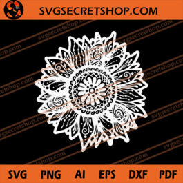 Beautiful Sunflower Zentangles SVG, Sunflower Zentangles SVG