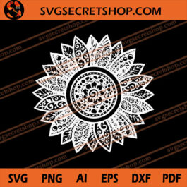Beautiful Sunflower Zentangles SVG, Sunflower SVG