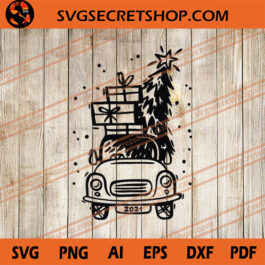 Christmas Car SVG, Car SVG, Christmas Tree SVG