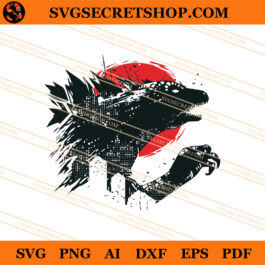 Godzilla With Sunset SVG, Godzilla SVG, Kaiju SVG