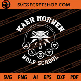 Kaer Morhen Wolf School SVG, The Witcher SVG, Wolf Medallion SVG