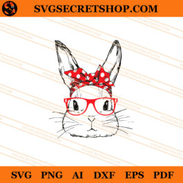 Bunny Mother Wearing Glasses SVG, Bunny SVG, Easter SVG