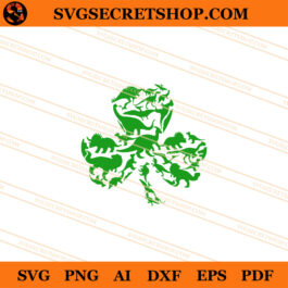 Dinosaur Shamrock SVG, Shamrock SVG, Dinosaur SVG