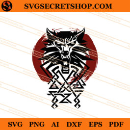 Wolf Medallion Logo SVG, The Witcher SVG, Wolf School SVG