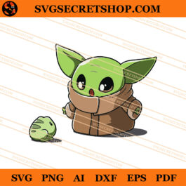Baby Yoda With Frog SVG, Baby Yoda SVG, Frog SVG
