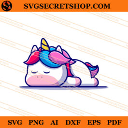 Cute Lazy Sleeping Unicorn SVG, Unicorn SVG, Funny SVG