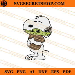 Snoopy Hug Baby Yoda SVG, Baby Yoda SVG, Snoopy SVG