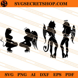 Angel And Devil SVG, Angel Girl And Devil Girl SVG