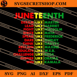 Juneteenth Dream Like Leaders SVG, Juneteenth SVG