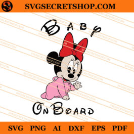 Minnie Baby On Board SVG, Minnie Baby SVG, Disney SVG