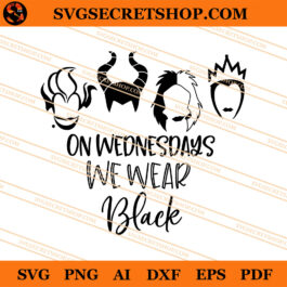 On Wednesdays We Wear Black Disney Villains SVG, Disney SVG