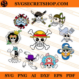 Straw Hat Pirate Flag Logo SVG, One Piece Flag Logo SVG