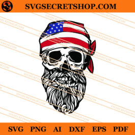 4th Of July Bearded Skull SVG, Bearded Skull SVG, America SVG