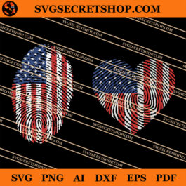 American Flag Fingerprint SVG, American Flag SVG, America SVG