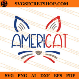 Americat SVG, American SVG, Cat SVG, 4th Of July SVG