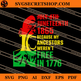 Juny 4th Juneteenth 1865 because My Ancestors Weren't Free In 1776 SVG