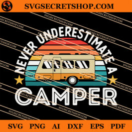 Never Underestimate A Camper SVG, Camping SVG