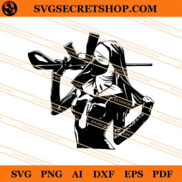 Nun With Big Gun SVG, Nun SVG, Nun With Gun SVG