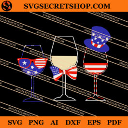 Wine American SVG, Wine American Flag SVG, 4th Of July SVG