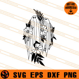 Floral Ghost SVG, Ghost SVG, Horror Floral Ghost SVG